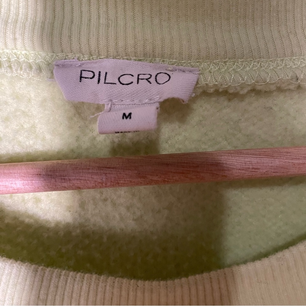 Pilcro Light Neon Green Fleece Crew Neck Sweater - Picture 9 of 9